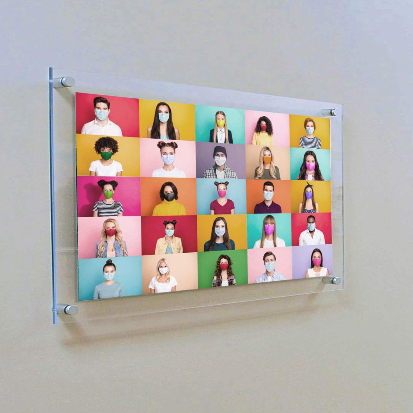 Azar Displays 105512 Standoff Sign Holder, 9" W x 12" H,Clear