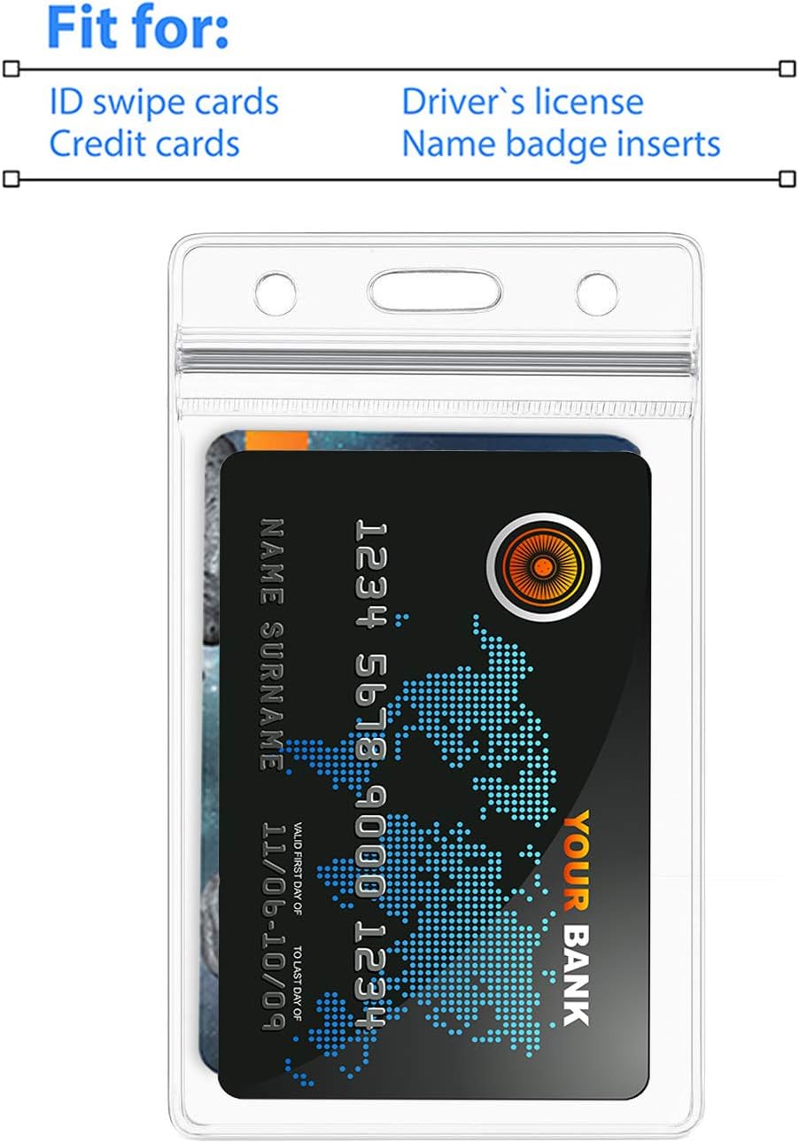 Bird Fiy Lanyards with Id Holder Badges Name Tags 50 Pack Lanyards with Bulldog Clip and 50 Pack Waterproof Clear Plastic Vertical Name Tag Badge ID Card Holders (Yellow)