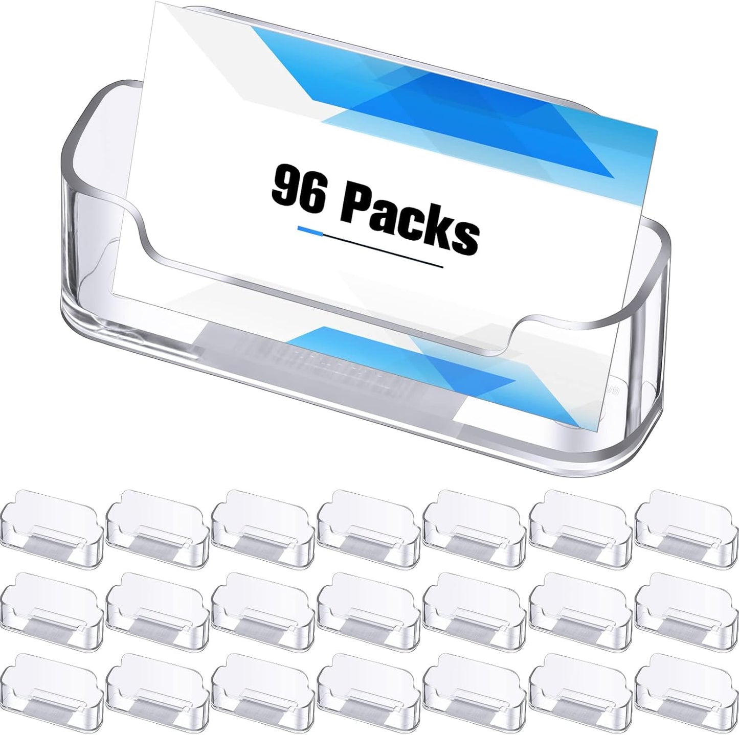 Bucherry Acrylic Business Card Holder Clear Desktop Business Card Holder Display Desk Stand for Office Exhibition Paper Brochure Supplies(24 Pieces)