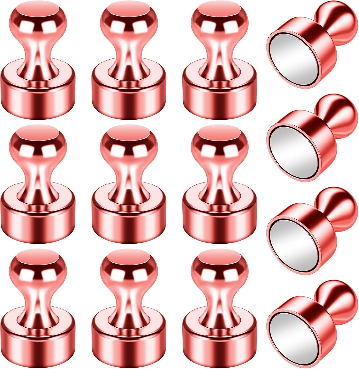 12Pack Refrigerator Magnets, Strong Neodymium Push Pin Magnets for Whiteboard, Office, School, Kitchen