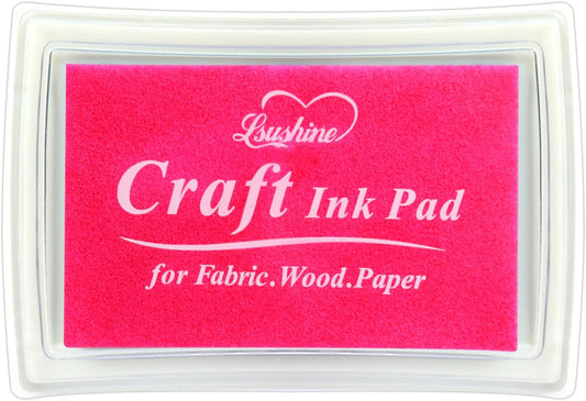 Craft Ink Pad for Rubber Stamps, Paper, Wooden, Fabric, Scrapbooking, Non-Toxic Finger Ink Pads for Kids (Pink)