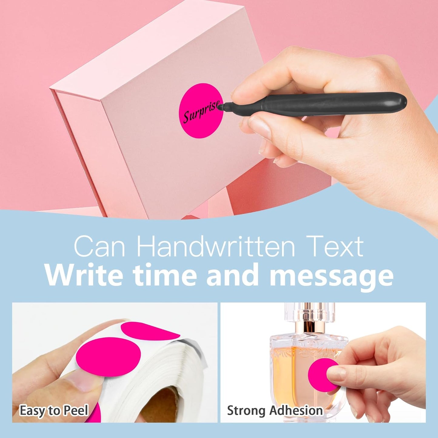 1 Inch Round Color Coding Labels, 1000 PCS Per Roll Fluorescent Pink Color Coded Dot Stickers, Round Color Dot Labels for Organizing, Filing, and Storage