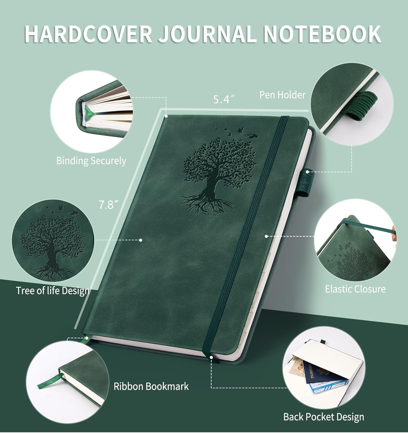 Password Book with Alphabetical Tabs, 5.4"x7.8"Password Keeper Book, 160 Pages/100GSM Hardcover Notebook, Password Organizer for Internet Website Address Login