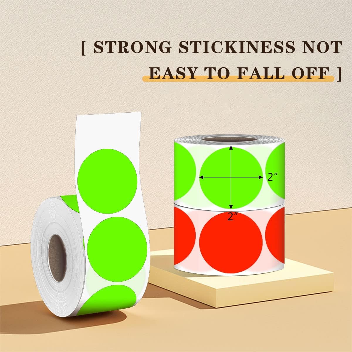PARLAIM 2 inch Fluorescent Green Color Coding Sticker, 500PCS Round Circle Dot Labels High Visibility for Shooting Target Paster