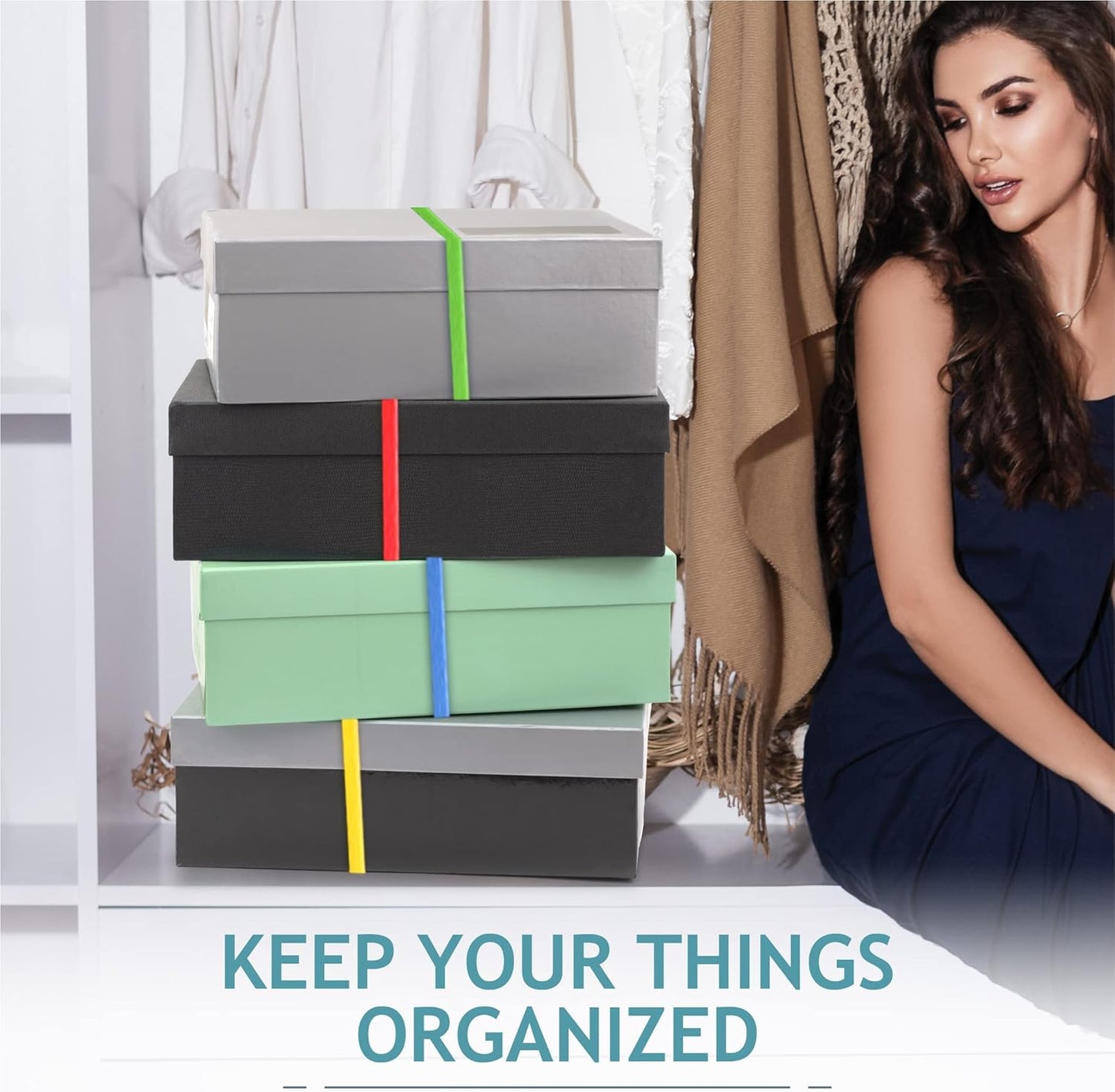 Rubber Bands Assorted Size & Color, Made In USA, 1 LB