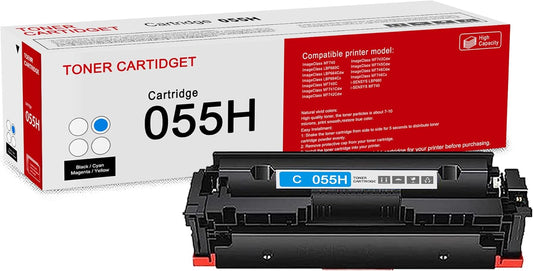 1 Pack 055H 3019C001 Cyan Whit chip Toner Cartridge: Compatible CRG 055H 3019C001 Replacement for Canon Color ImageClass MF740 LBP660C LBP664Cdw MF740C MF745Cdw i-SENSYS LBP660 MF740 Printer