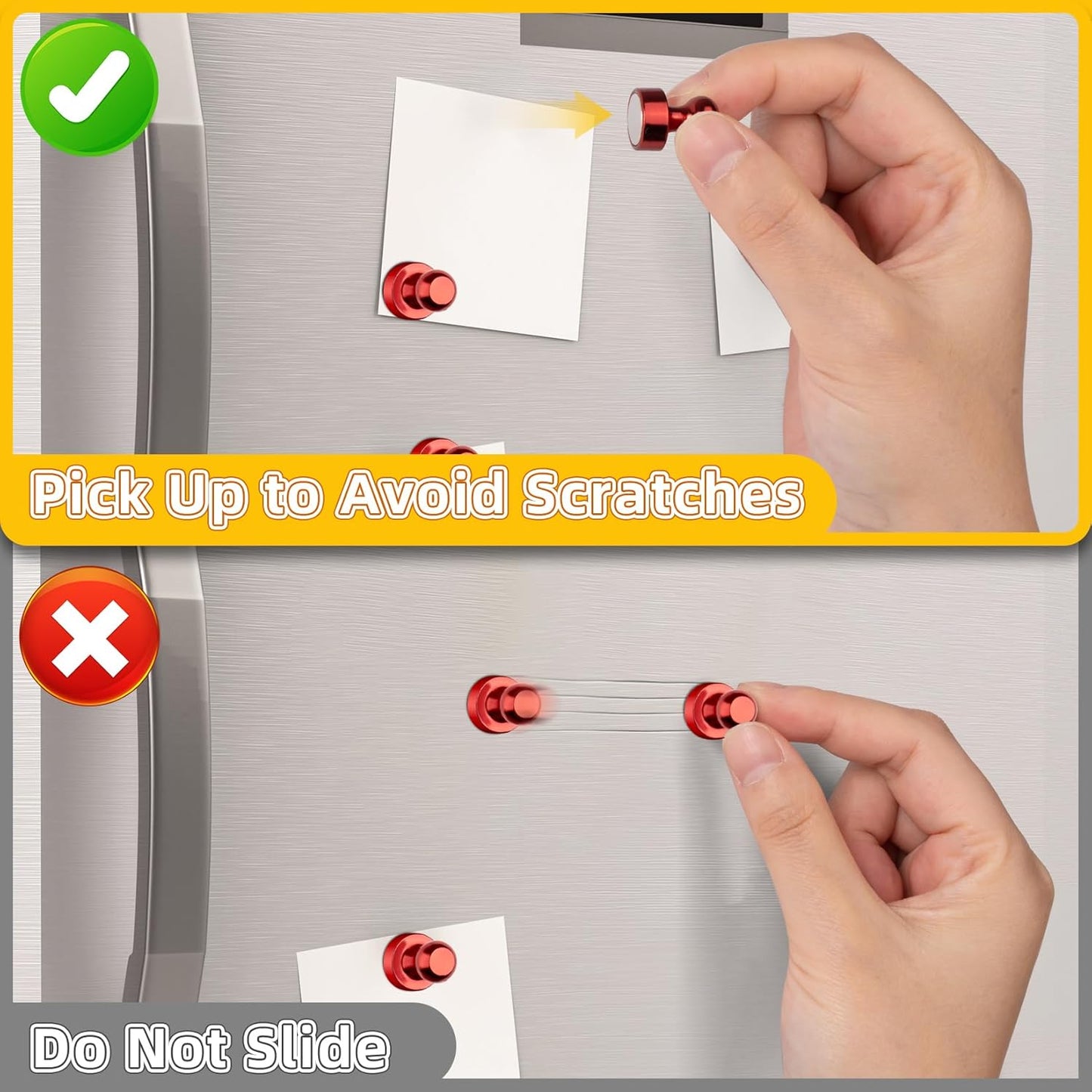 VNDUEEY 16 Pack Red Fridge Magnets, Refrigerator Magnet, Strong Magnets for Whiteboard, Magnetic Push Pins, Cute Magnet for Kitchen, Office, School, Adults