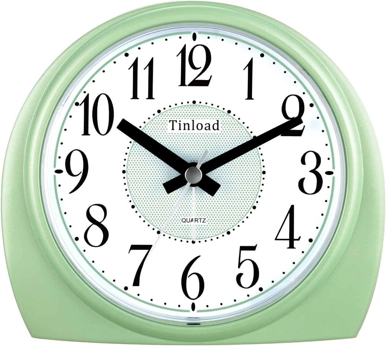 5.5" Large Analog Alarm Clock Silent Non Ticking, Gentle Wake, Beep Sounds, Increasing Volume, Battery Operated Snooze and Manual Light, Easy Set