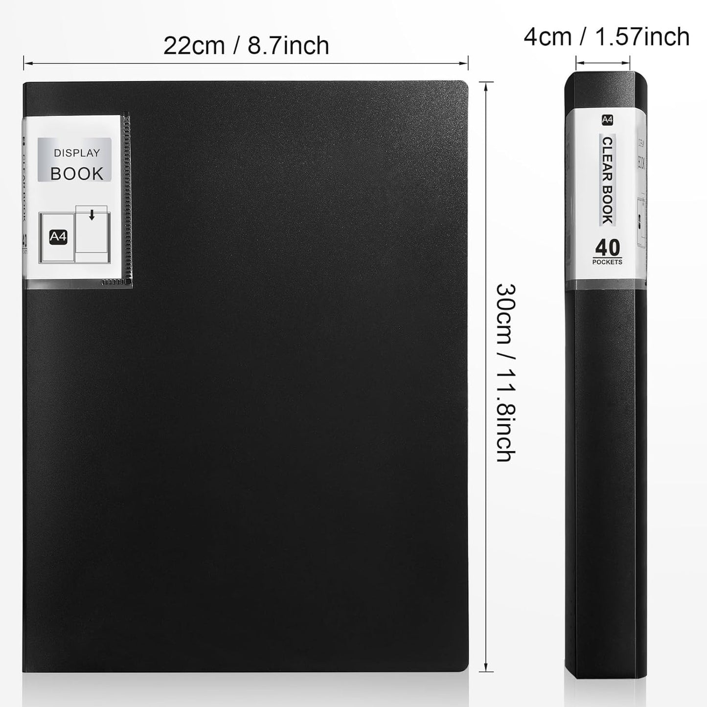 Marspark 6 Pcs Binder with Plastic Sleeves Large 8.5" x 11" Display Presentation Book 40 Pocket 80 Pages Art Portfolio Folder Clear Sheet Protector for Photo Document (Black,Green,Blue)