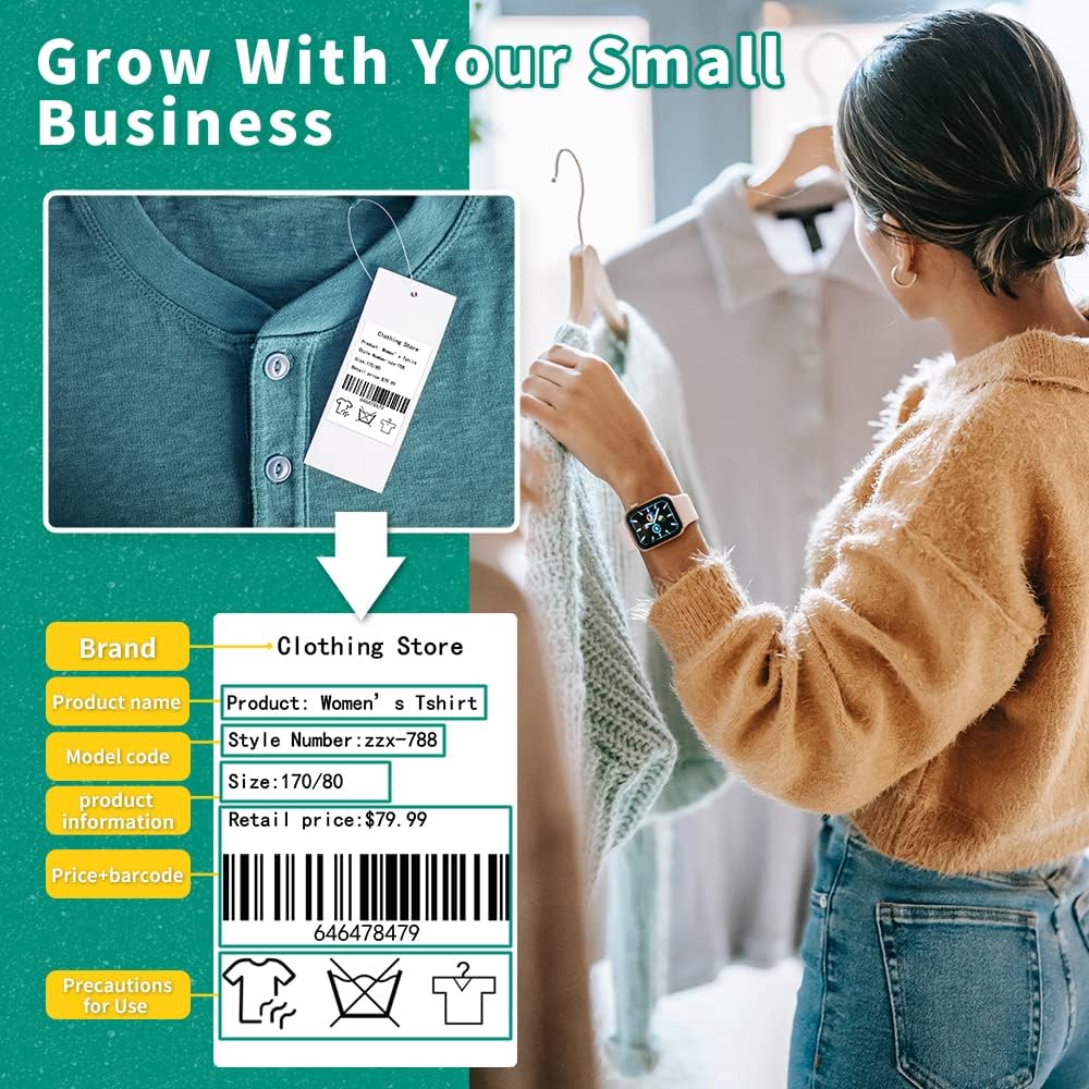 Phomemo 3 Rolls M110/M220/M110/M108/M250/M120/M150/M260/M221/M200 Thermal Label Paper 1.57'' x 2.36'' (40x60mm), Square Self-Adhesive Barcode&Address Label,130 Pcs/Roll, Black on White