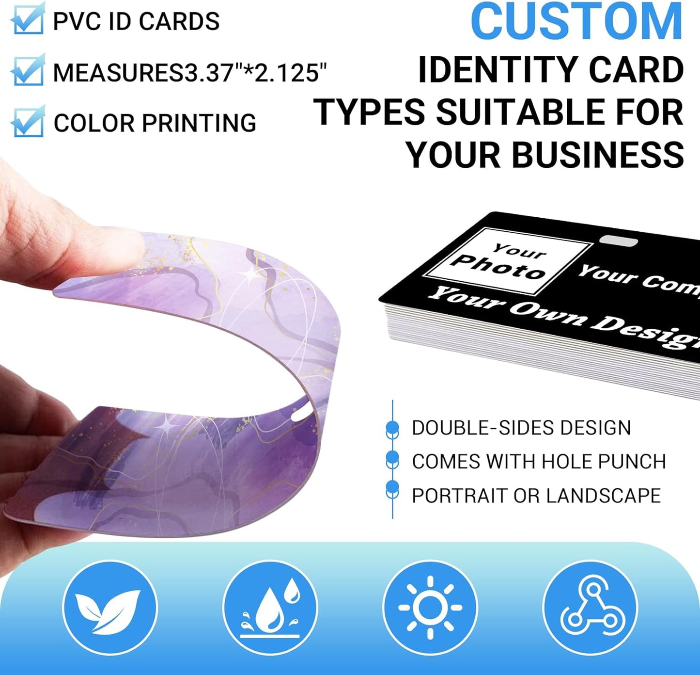 Custom Id Badge Custom Id Card Identification Badges Customizable Personalized Name Badge Customize Name Tag Photo Logo Employee Work Office Volunteer Customized Personal (Vertical-6)