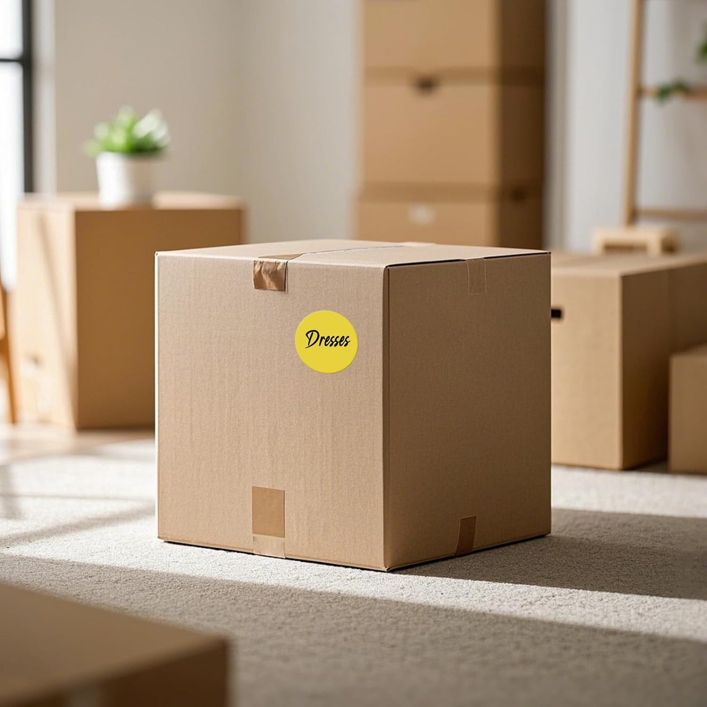 500 PCS Yellow Dots Stickers 3 Inch Vinyl Color Coding Round Sticker Removable Writable Circle Floor Labels Roll for Inventory Office Classroom