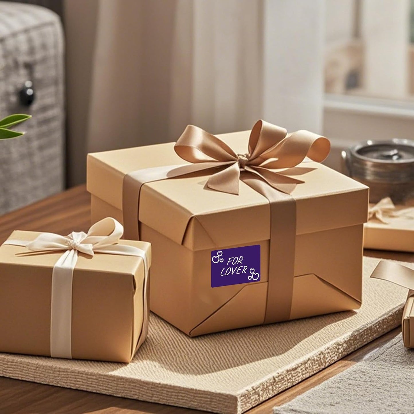 Rectangle Label Stickers 3×2 Inch Vinyl Removable Purple Sticker Waterproof Writable File Folder Moving Labels for Boxes Home Office Labeling 40 PCS