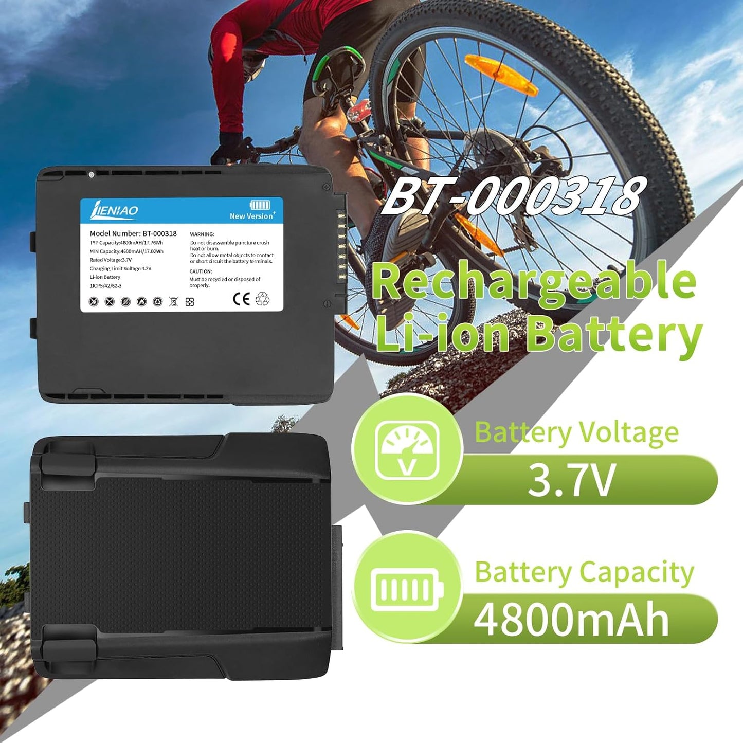 2 Pack for Zebra Scanner Battery TC77 BT-000318 [New Version 4800mAh] for Zebra TC77 Battery TC70 TC70x TC72 TC75 TC75x TC700H TC700K TC77HL TC720L Barcode Scanner BT-000318-01 (2)