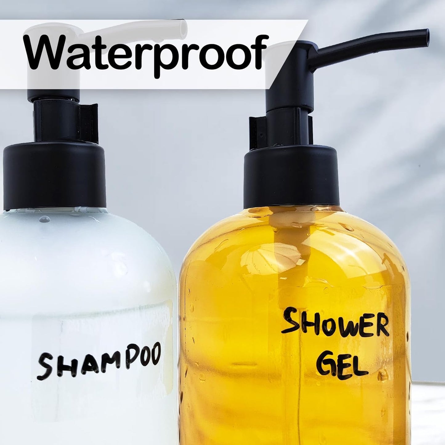 170Pcs Clear Removable Labels for Jars,for Storage Bins,for Food Containers with 2 Liquid Chalk Marker(Transparent)