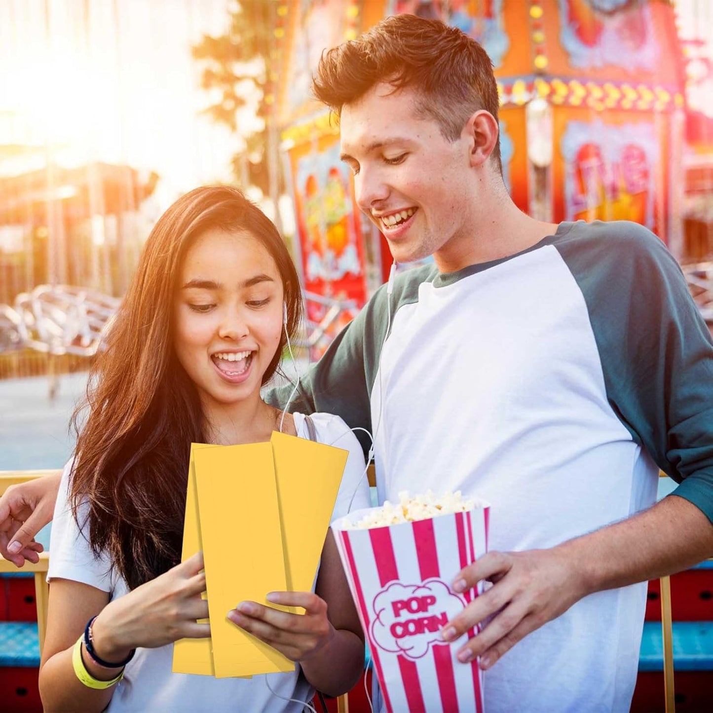 Kosiz 2000 Sheets Raffle Ticket 25 Bid Chinese Auction Tickets Tricky Tray Basket Raffle Sheets for Back to School Class Rewards Carnival Door Prizes Events(Dark Yellow, Red, Lake Blue, Dark Green)