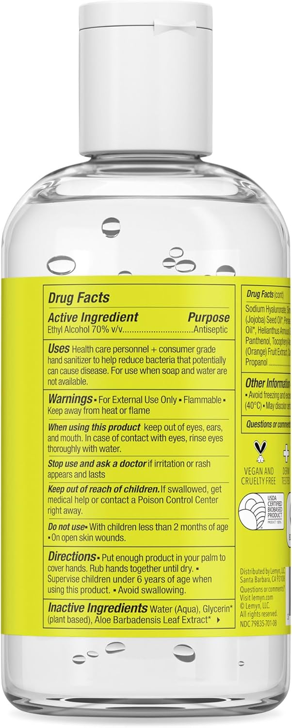 Medical Grade Hand Sanitizer Gel - 97% ORGANIC - 8 FL.OZ. Flip-Top (PACK OF 12)