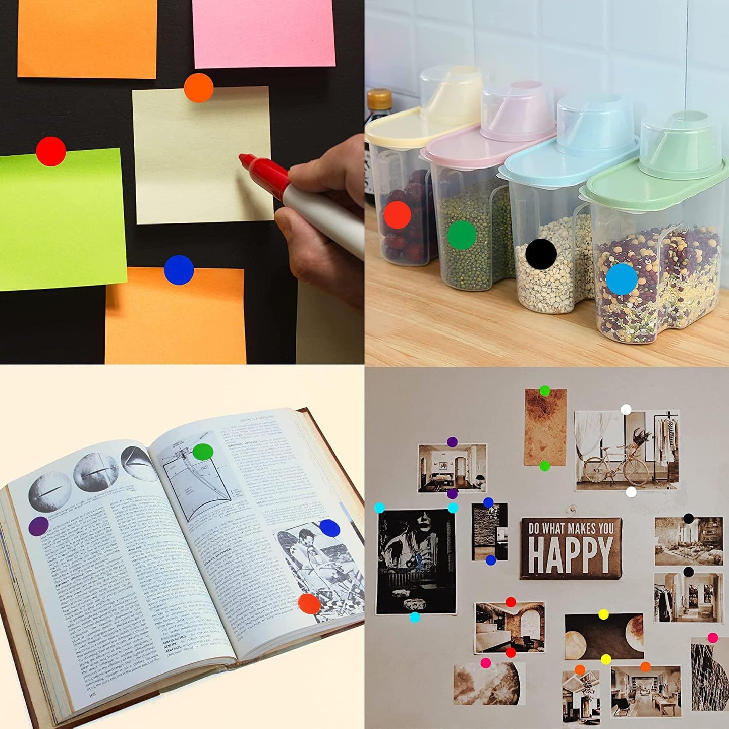 SHYGO® 1“ Brown Circle Dot Stickers Color Coding Labels, 1000PCS 2 Rolls