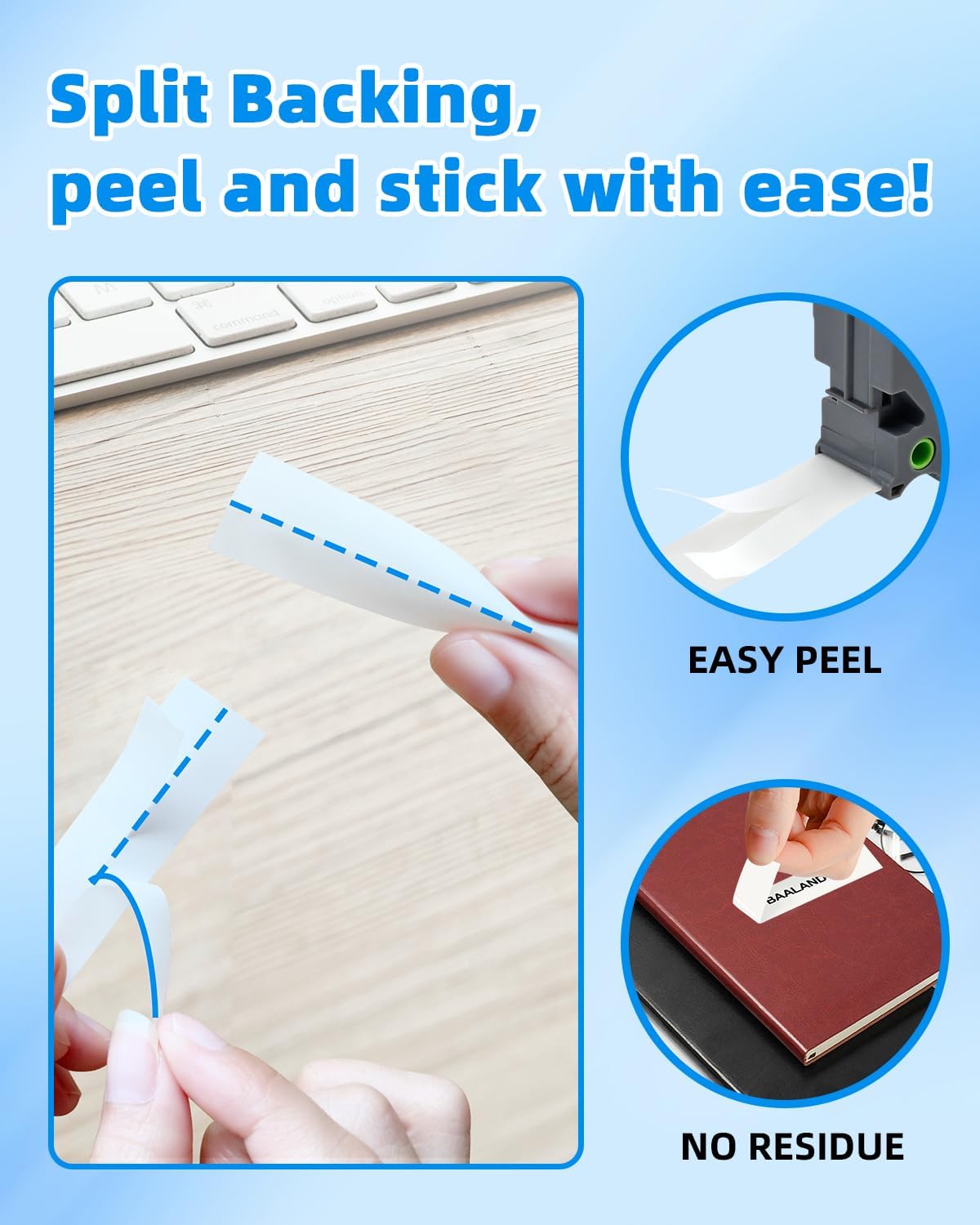 Label Maker Tape Refills Tz Tape 12mm 0.47 Laminated White Replace Compatible for Brother TZe-231 Tze 1/2" Black on White for P-Touch Label Maker PT-D220 D210 H110 D200 D400 1280, 10-Pack