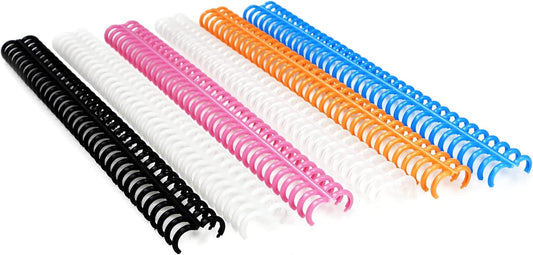 Rayson Click Binding Spines, 34-Hole Click Binding Ring for A4 and U.S. Letter Size Paper, Multi-Color, 1/2" Diameter, 3:1 Pitch, Binds Up to 90 Sheets, 30 Pack