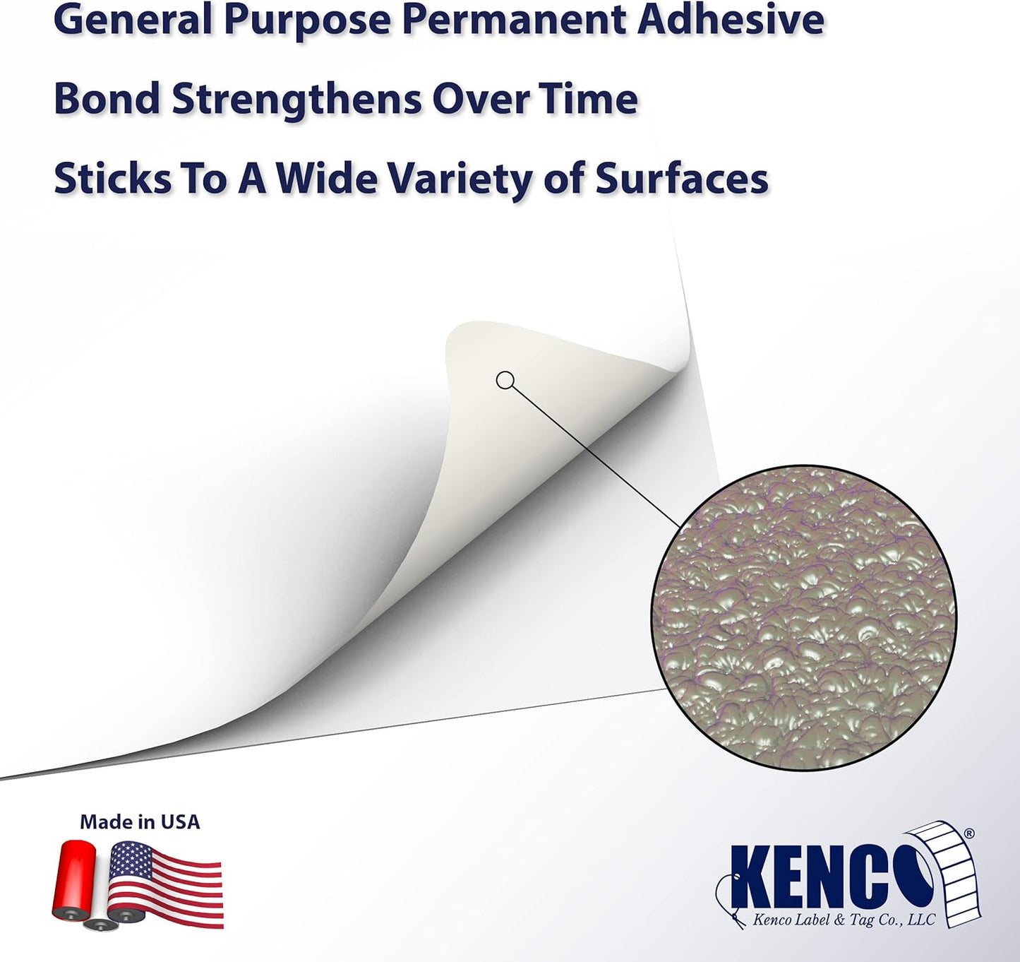 Kenco Color Coding 3 X 5 Rectangle Labels, Inventory Control Stickers 500 Labels Per Roll, Made in The USA (White)