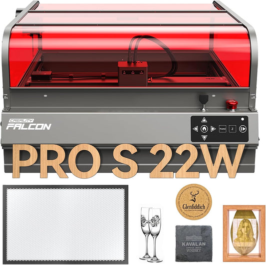 Creality Laser Engraver Faclon2 Pro S 22W Desktop Diode Laser Cutter and Engraver Machine with Enclosure,Smart Camera,Air Assist, Auto Focus Engraving Machine