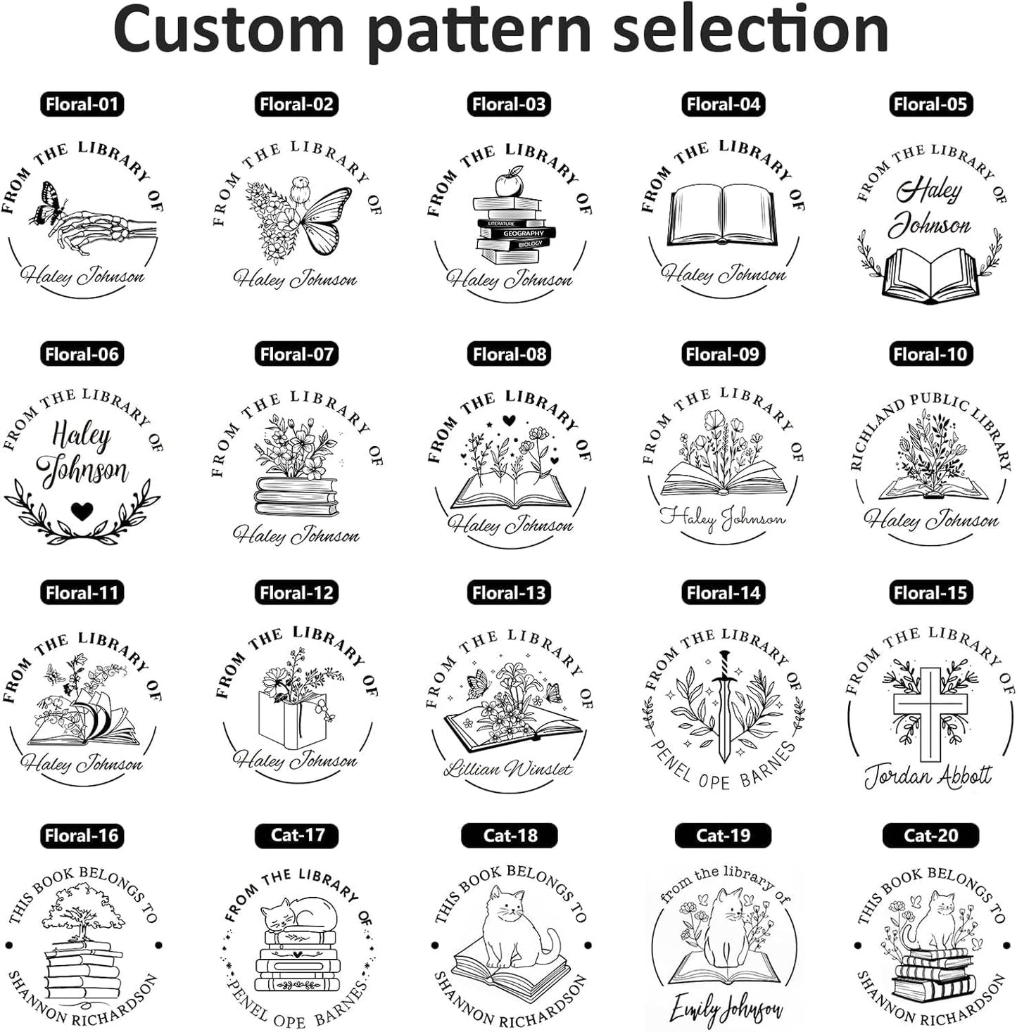 Custom Ink Stamp | Personalized Self Inking Stamp Gifts for Book Lovers, Readers, Teachers | 5 Ink Colors (Design-04)