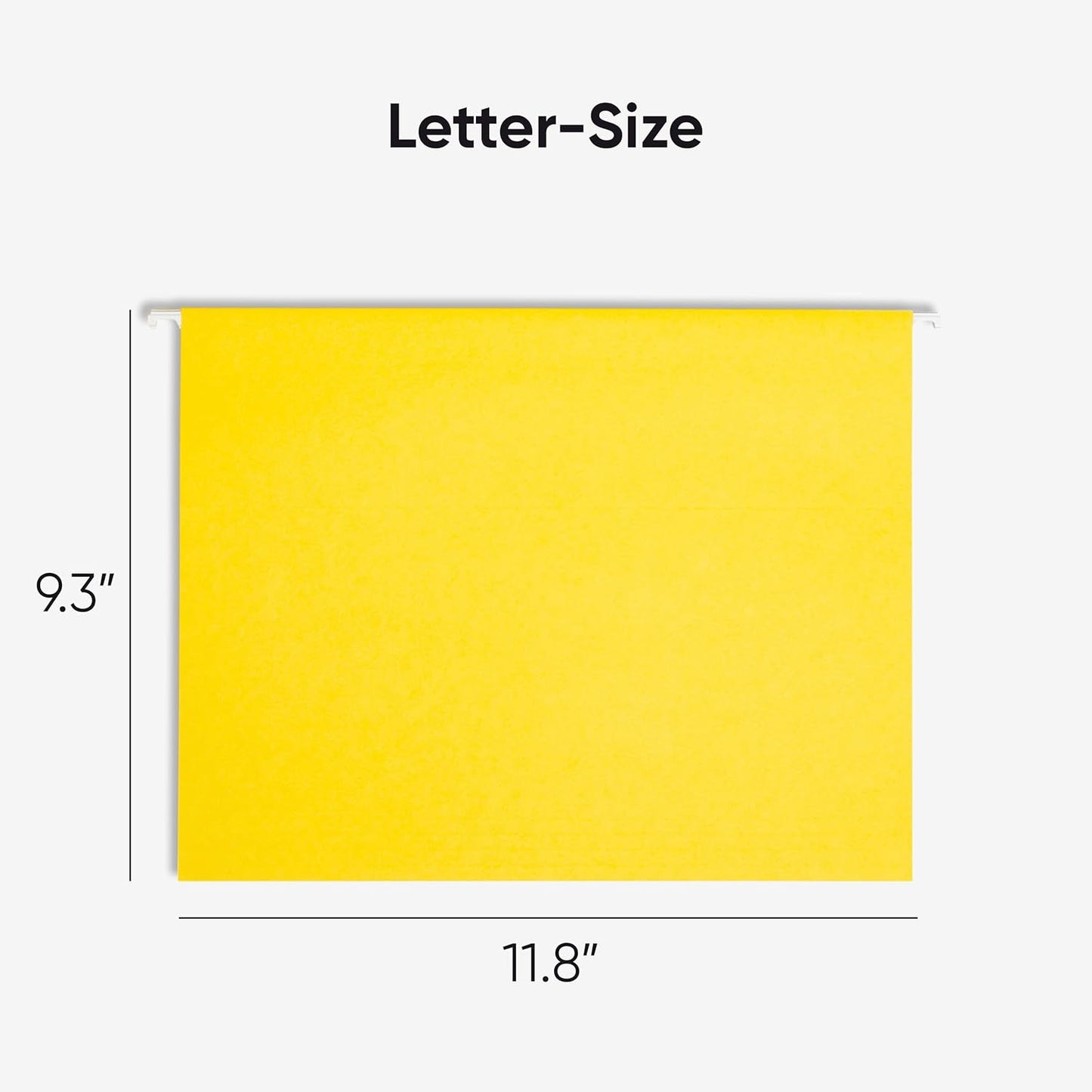 Smead Standard Hanging File Folders, 25 Count, Yellow, 1/5-Cut Adjustable Tabs, Letter Size (64069)