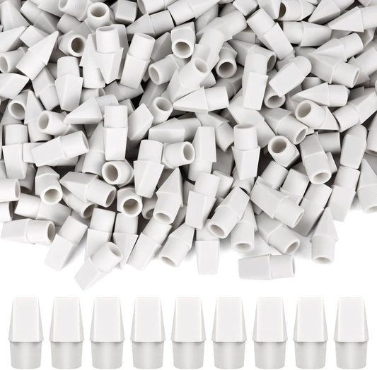 PRALB 400PCS White Pencil Top Eraser, Cap Erasers Toppers for Pencils, Pencil Eraser Caps for School Supplies, Classroom, Office, Party Favors & Games Prizes