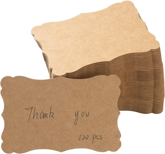 120 Pieces Small Mini Business Cards Vintage Assorted Colors Blank Note Cards Gift Word Card for Business Cards, Gift Cards (Brown, 3.66x 2.36 inches)