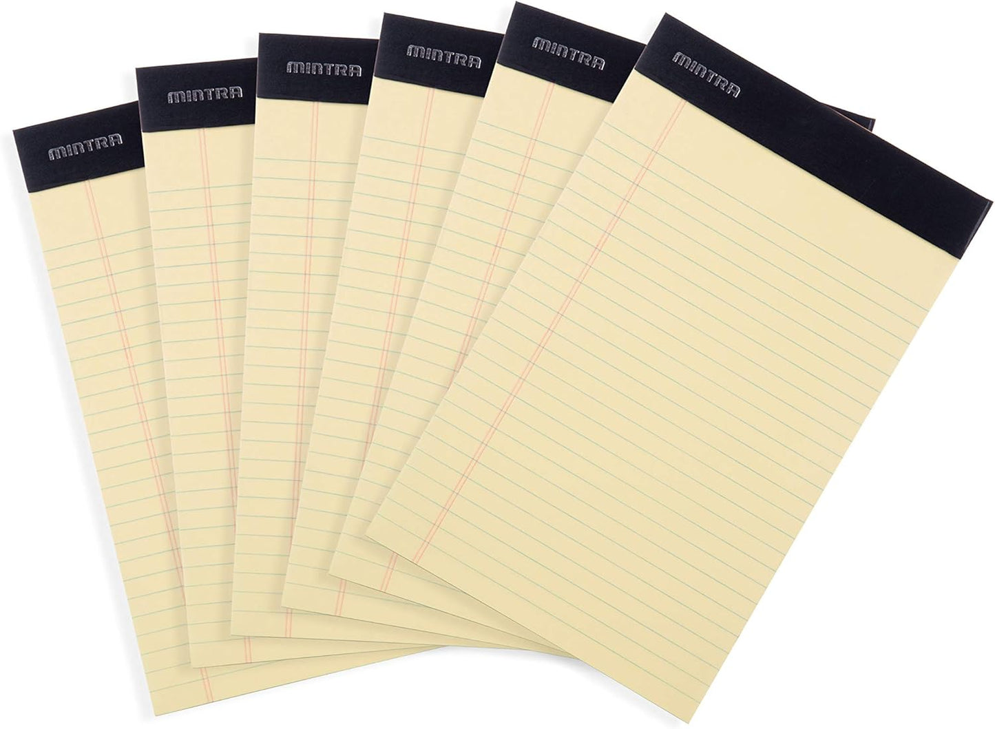 Mintra Office Legal Pads, ((xBasic, 5in x 8in, Narrow (Canary), 36pk (6-6pks))