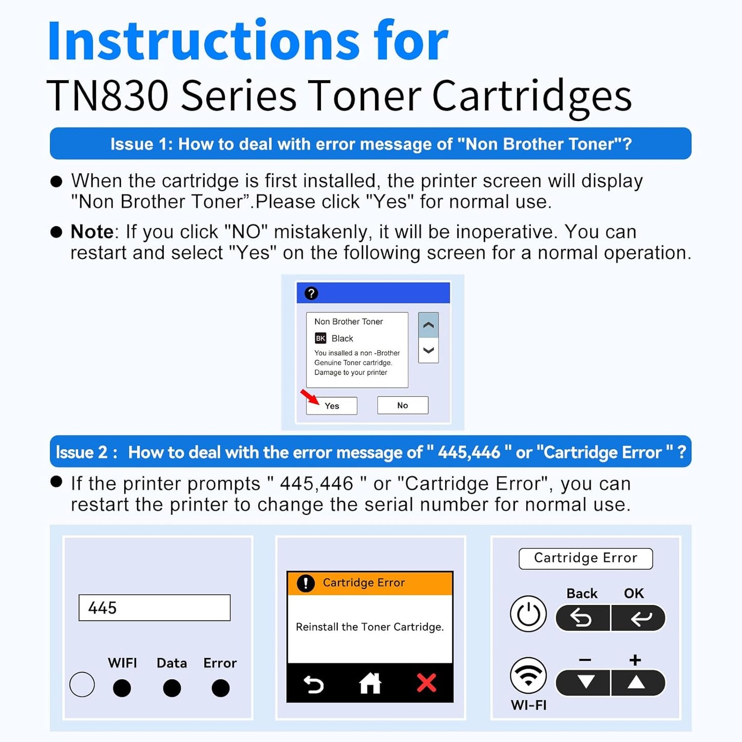 myCartridge Compatible Toner Cartridge Replacement for Brother DCP-L2640DW TN830XL TN830 TN830 XL TN-830 TN-830XL Toner 4PK Use for HL-L2460DW MFC-L2820DW HL-L2405W HL-L2480DW Printer