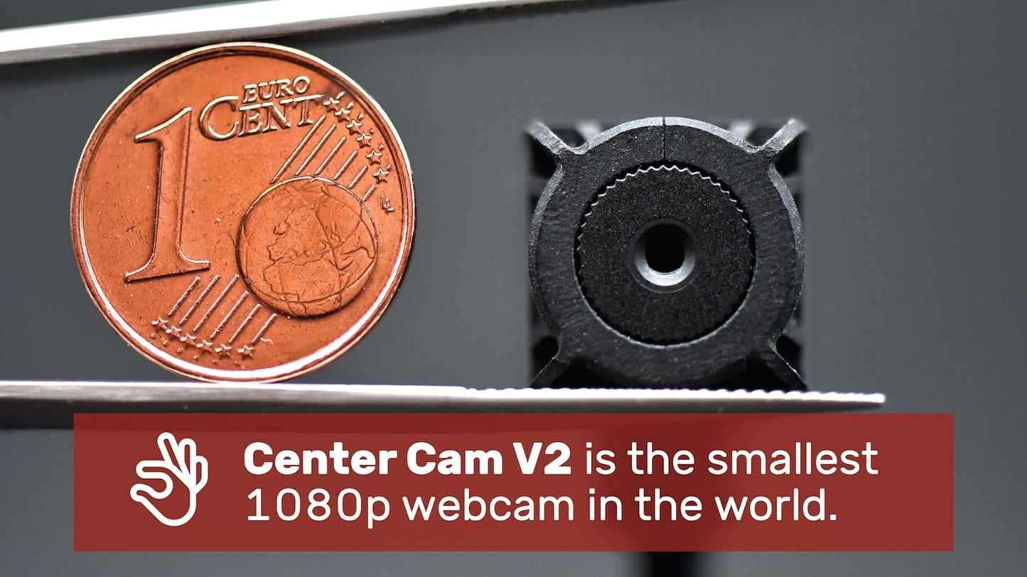 Center Cam V2 Middle-Screen Webcam - The Original Center Cam - 1080p Plug & Play USB, Adjustable Webcam for Laptop and Desktop for Home Video Conferences
