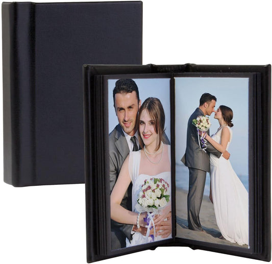 Neil Enterprises Inc. 6" x 9" Black Leather Self-Stick Photo Album - Holds 20 Photos