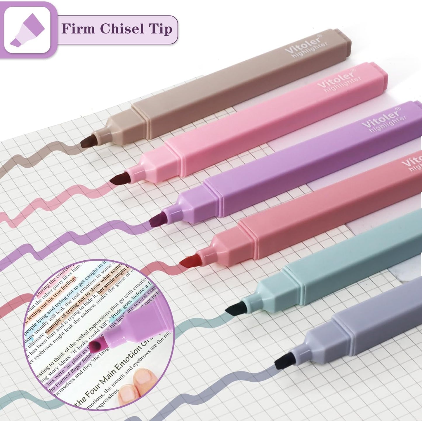 Vitoler Bible Highlighters,8 Colors Cute Highlighters with Chisel Tip for Bible Accessories School Office Supplies