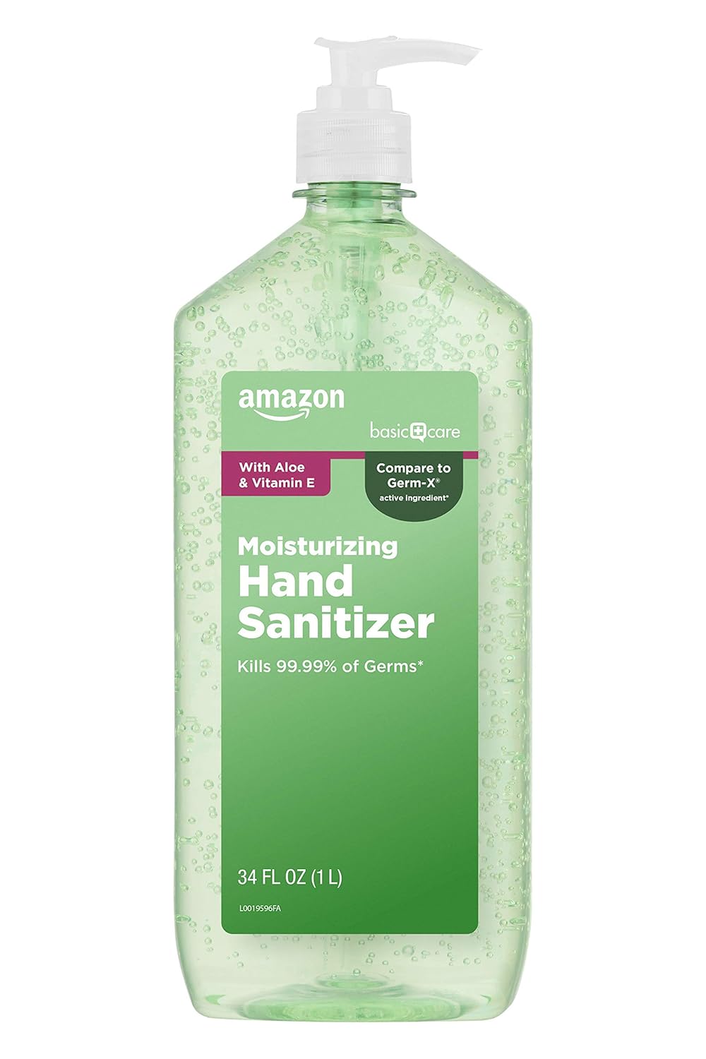 Amazon Basic Care - Aloe Vera Hand Sanitizer 62%, 34 fl oz (Pack of 4)