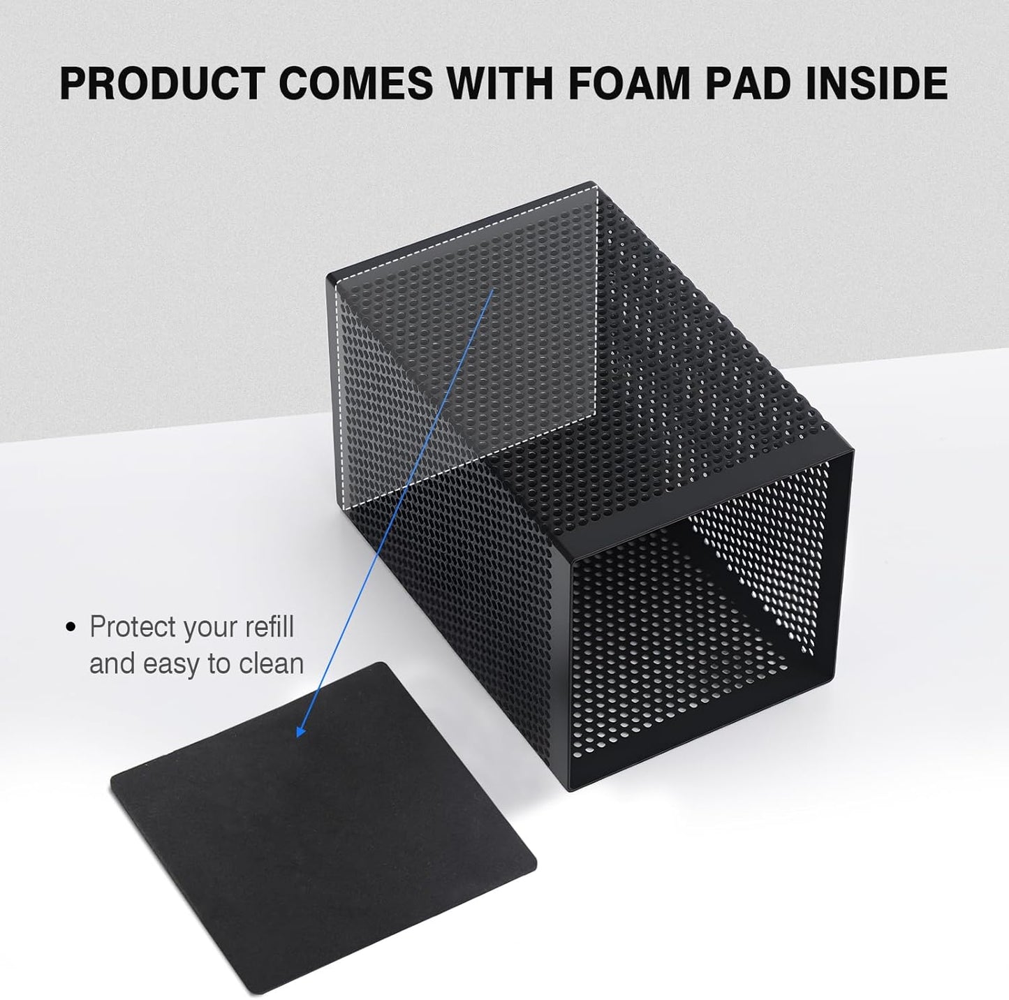 Comix Mesh Pen Holder Desk, Wire Pencil Holder with Foam Pad and Non-Slip Bottom Office Supplies Desk Organizer for Home Office School, 2 Packs