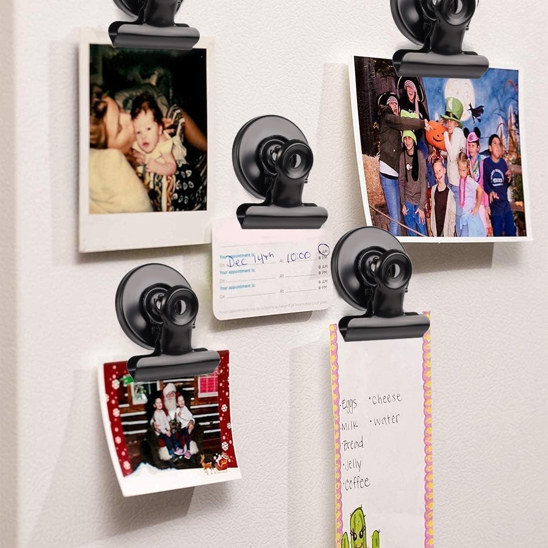 VNDUEEY 50 Pack Fridge Magnets Refrigerator Magnets, Magnetic Clips for Whiteboard Locker, Magnetic Paper Clips, Paperclip Dispenser Magnet Clips for Desk, School, Office (Black)