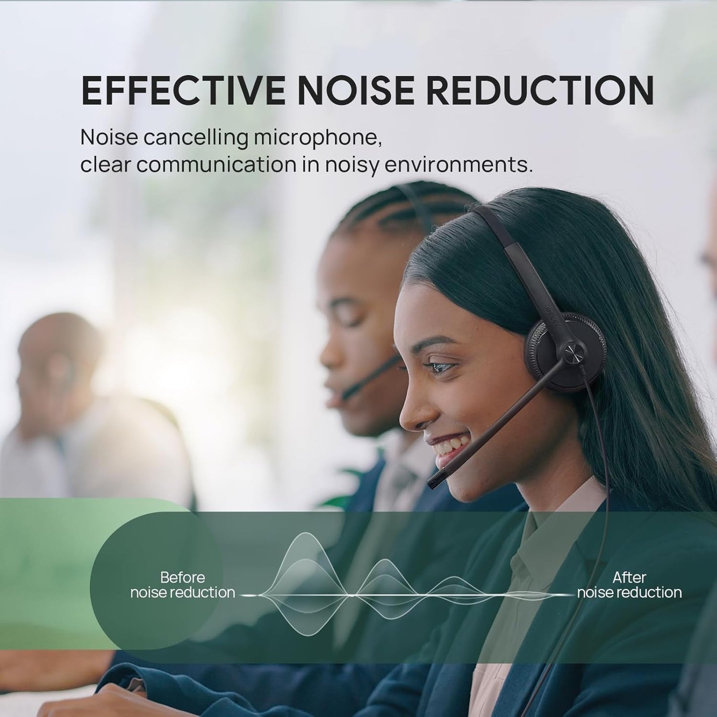 Yealink UH34 Wired Headset, Single Ear USB Headset with Noise Cancelling Mic, Teams Certified, Mono Headset for PC Laptop VoIP Phone, All Day Comfort Design, Mute Button, Busylight