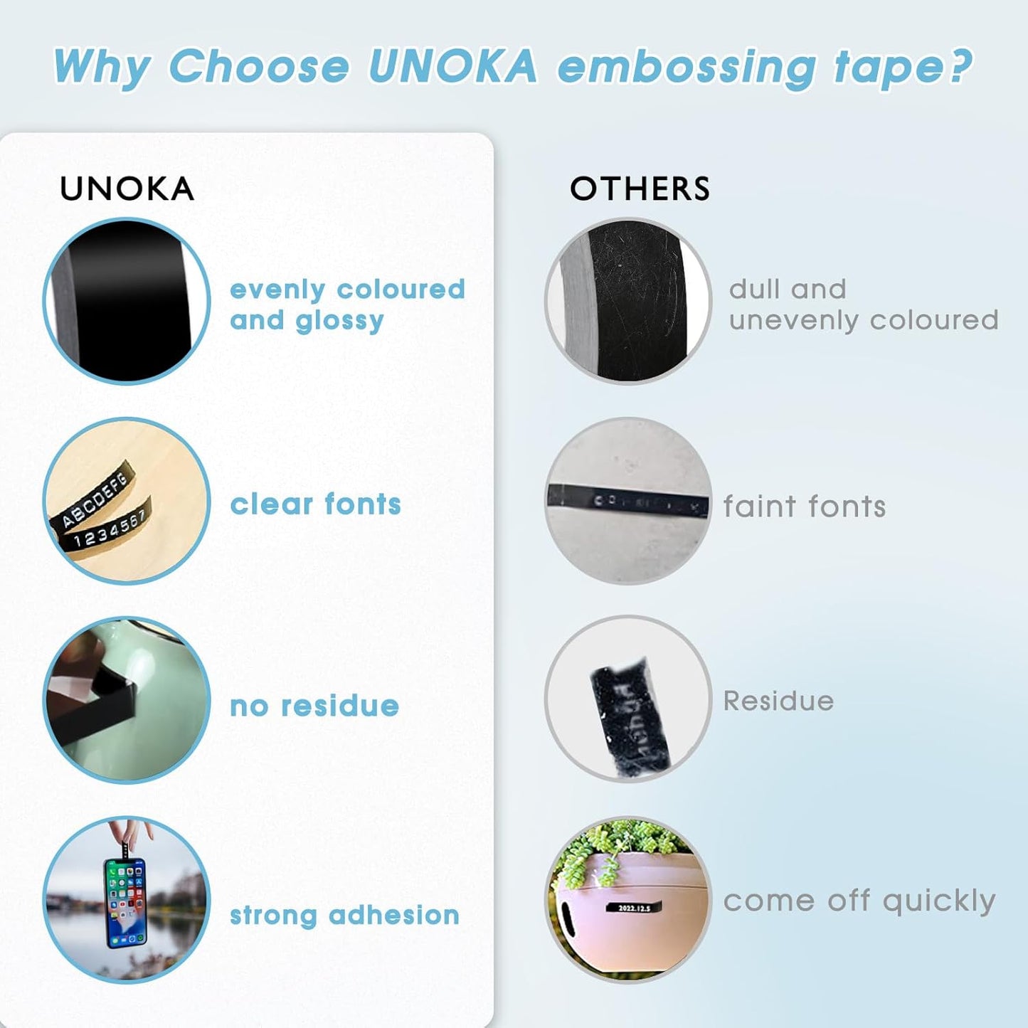 UNOKA Embossing Tape Neon Compatible for DYMO Organizer Xpress Label Maker Refills, 3/8 3D Plastic Colored, Neon Pink/Orange/Green/Red/Blue/Black for Dynamo S0717930 Omega Junior Embosser, 6 Pack