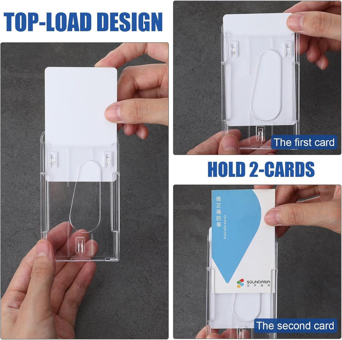 25 Pieces Vertical 2 ID Badge Holder Heavy Duty Plastic ID Card Holder Transparent Protector Clear Badge Protector Cover Sleeve Protective Cover with Thumb Slot for Credit Card