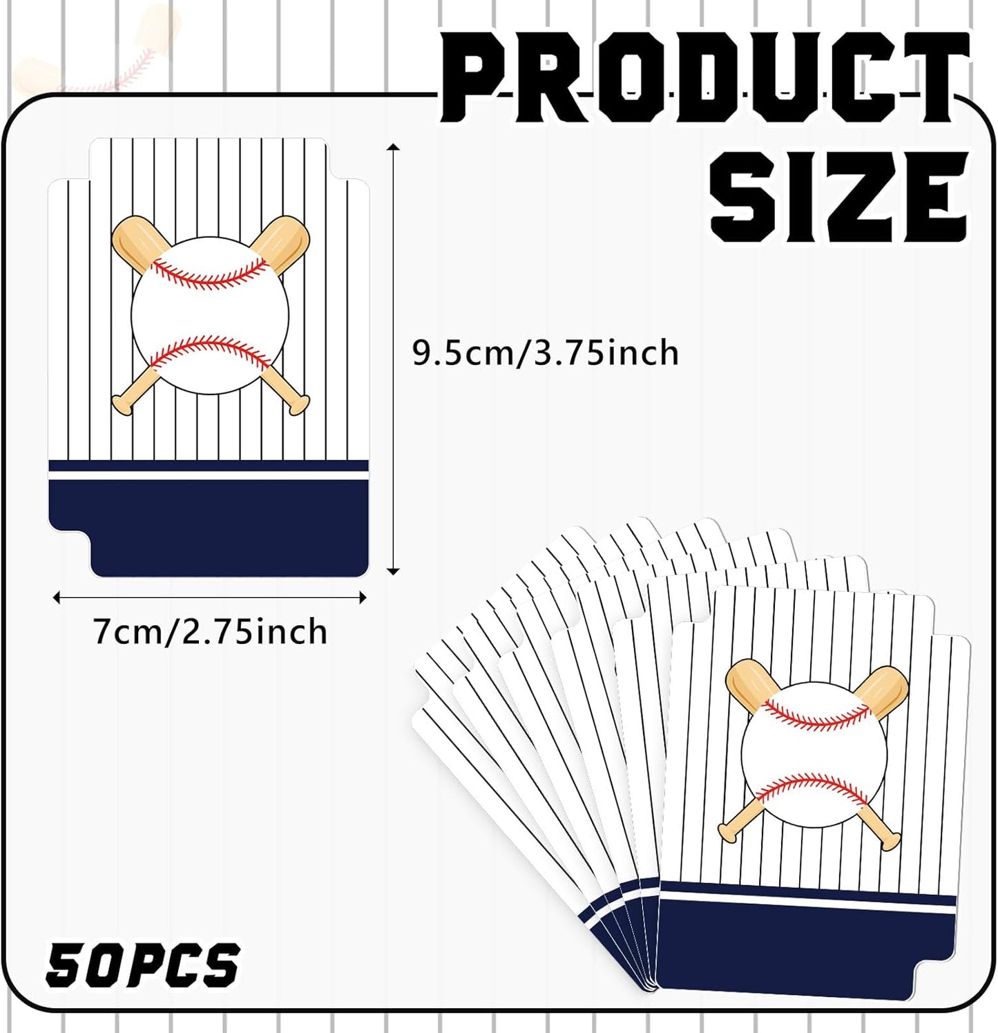 50pcs Baseball Team Card Dividers Plastic Index Card Storage Dividers with Tabs for Boys Men Gifts Card Separators for Organizing Sports Recipe Game Card