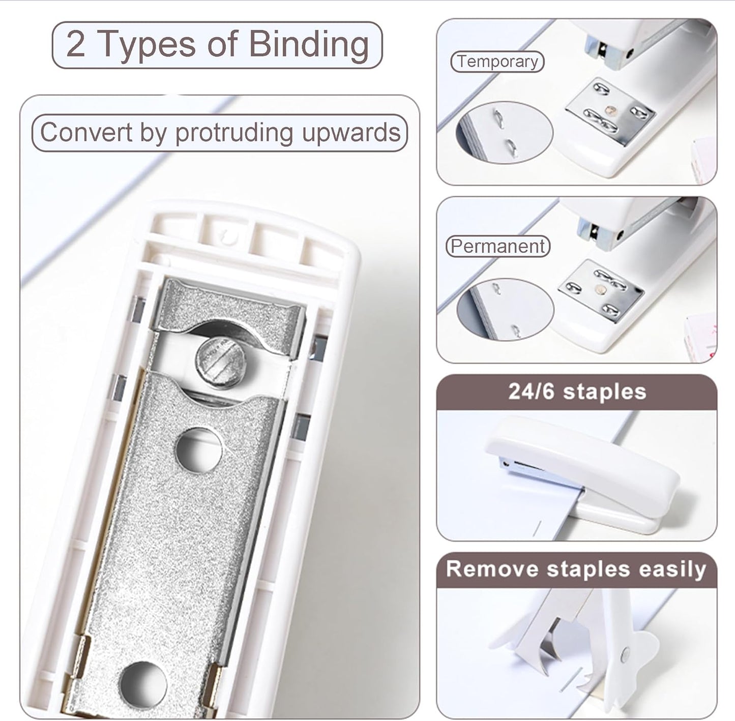 Desk Accessories with Pen Holder, Office Supplies Desk Organizers and Accessories, Tape Dispenser, Stapler, Staple Remover, Staples, Clips Set, Ruler, Scissor, Pen, Tape (White)