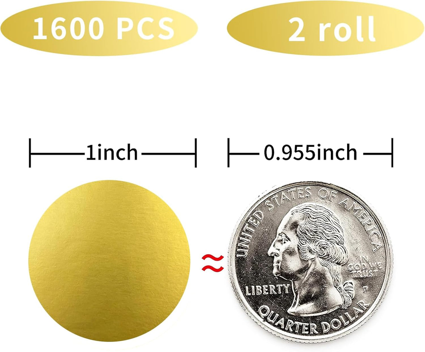 STARLIBOO 1 inch Gold Dot Stickers, Round Color Coding Circle Dot Labels, 1600pcs Permanent Adhesive Circle Garage Sale Sticker (2 Rolls)