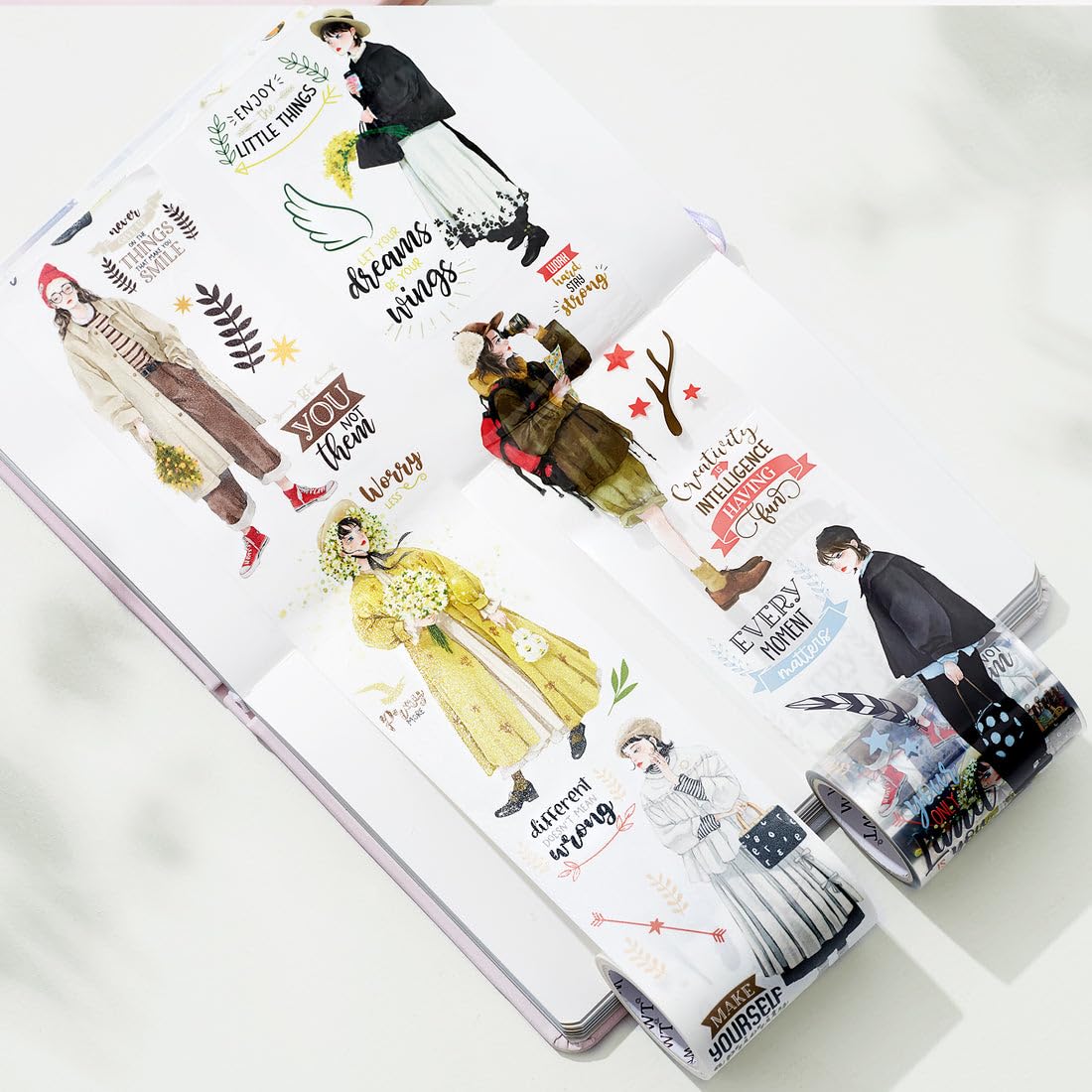 WT Twilight Zone Wide PET Tape, Single Roll, Original Designs, Modern Fashion Girls Decorative Tape for Journals, Scrapbooks, Bujo, DIY Crafts