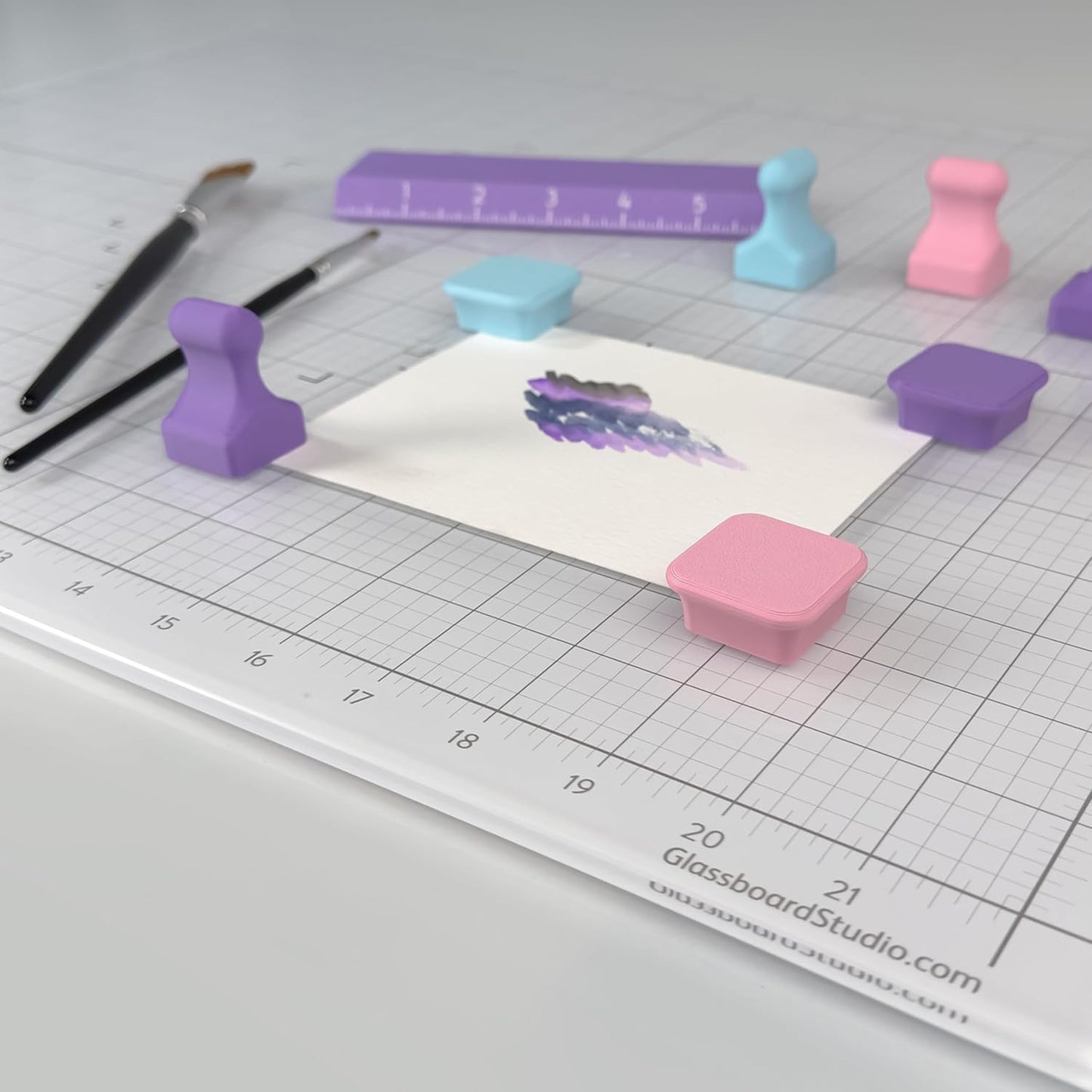 Glassboard Studio MiniBar Magnet - Strong Neodymium Rare Earth Magnets for Fridge, Whiteboard, Locker & Magnetic Glassboards - Ideal for Crafting & Office Use - Strong Fridge Magnets (Navy Blue, 4)