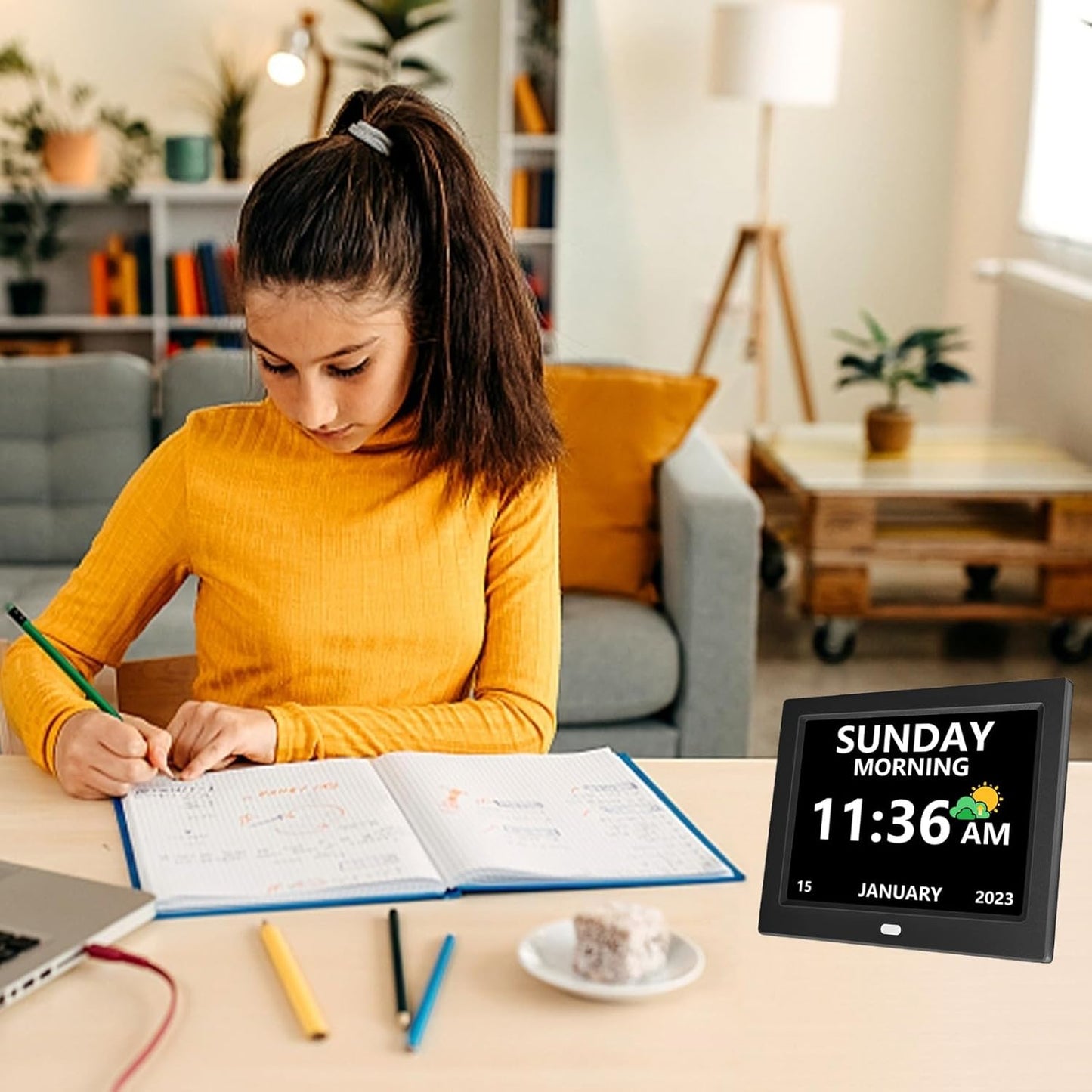 11 Inch Digital Clock with Day and Date for Elderly Alzheimer's Clock Customizable Alarms 3 Display Modes Large Font Alarm Clock for Seniors Auto DST