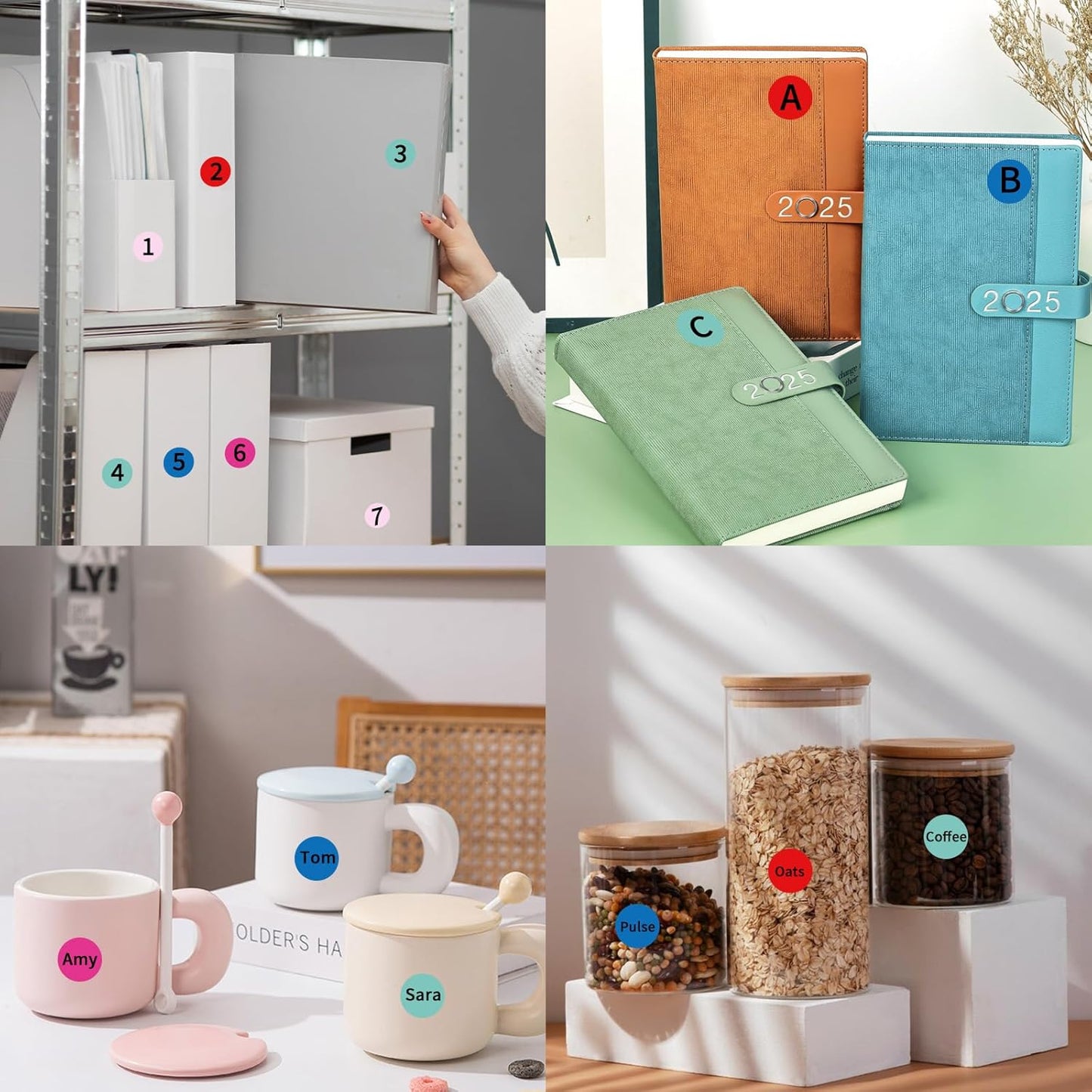 STARLIBOO Colored Dot Stickers, 1 Inch Circle Color Code Label, Red Waterproof Garage Sale Stickers, Yard Sale Price Labels (2 Rolls, 1000Pcs)