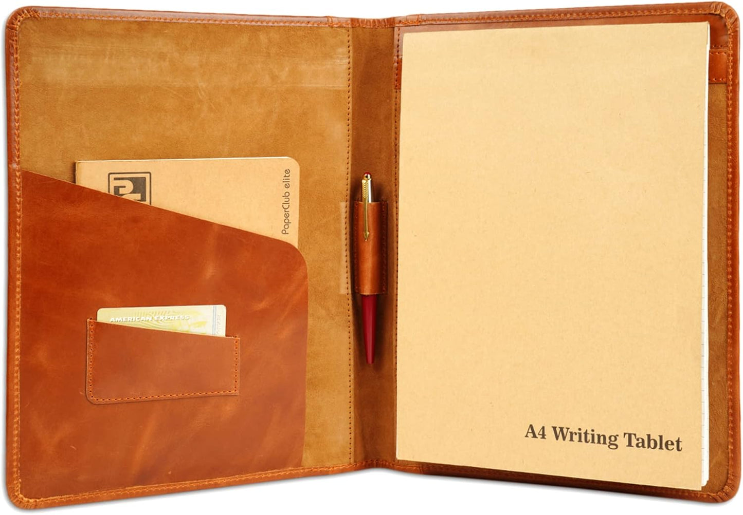 Heavy Duty Buffalo Leather Legal Pad Portfolio | Handmade Executive Notebook Binder Portfolio | Professional Padfolio Organizer | Business Gift for Men and Women : Brown