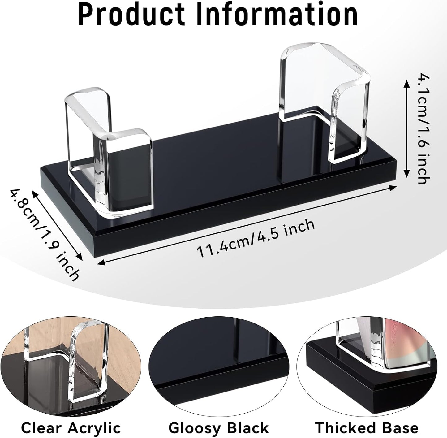 1 Pcs Acrylic Business Card Holder, Clear Black Acrylic Card Holder, Business Cards Display Stand for Women and Men Desk Accessories Office Home Exhibition , 1 Slot (1)